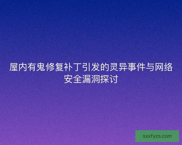 屋内有鬼修复补丁引发的灵异事件与网络安全漏洞探讨