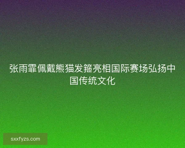 张雨霏佩戴熊猫发箍亮相国际赛场弘扬中国传统文化 张雨霏佩戴熊猫发箍亮相国际赛场弘扬中国传统文化