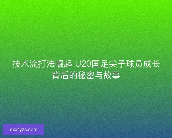 技术流打法崛起 U20国足尖子球员成长背后的秘密与故事 技术流打法崛起 U20国足尖子球员成长背后的秘密与故事