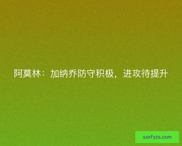 阿莫林：加纳乔防守积极，进攻待提升